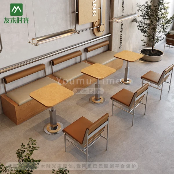 Bulk Industrial Style Restaurant and Cafe Table, Chair and Booth Sofa Set