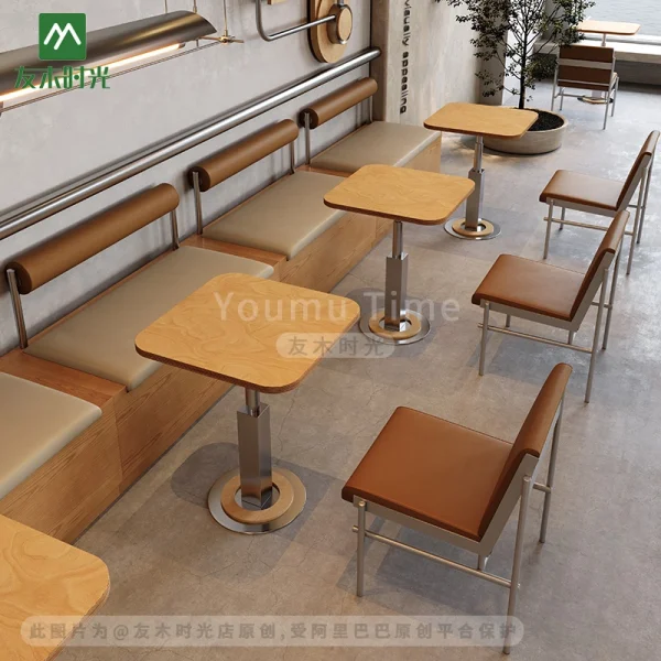 Bulk Industrial Style Restaurant and Cafe Table, Chair and Booth Sofa Set
