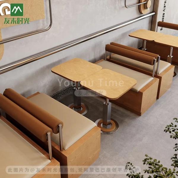 Bulk Industrial Style Restaurant and Cafe Table, Chair and Booth Sofa Set