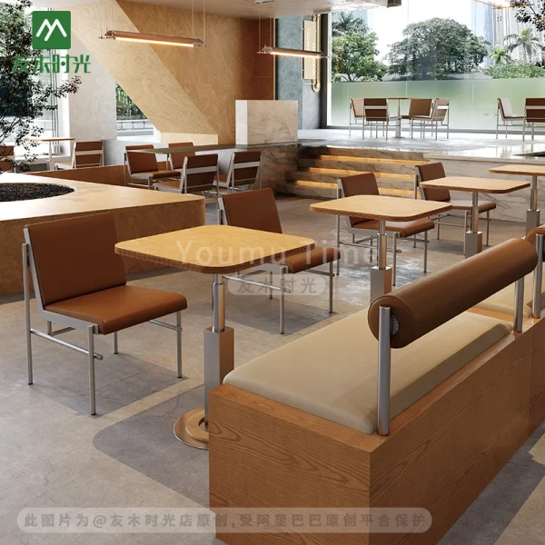 Bulk Industrial Style Restaurant and Cafe Table, Chair and Booth Sofa Set