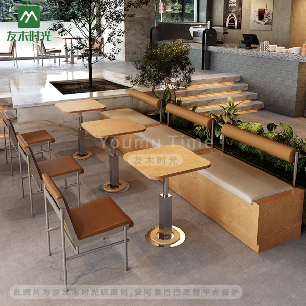 Bulk Industrial Style Restaurant and Cafe Table, Chair and Booth Sofa Set