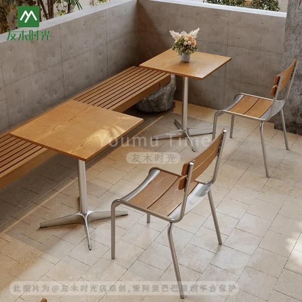 Wholesale Restaurant Tables and Chairs, Korean-Style, Stainless Steel Frame - Ideal For Cafe and Casual Restaurant