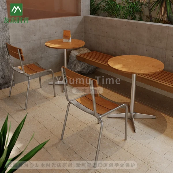 Wholesale Restaurant Tables and Chairs, Korean-Style, Stainless Steel Frame - Ideal For Cafe and Casual Restaurant