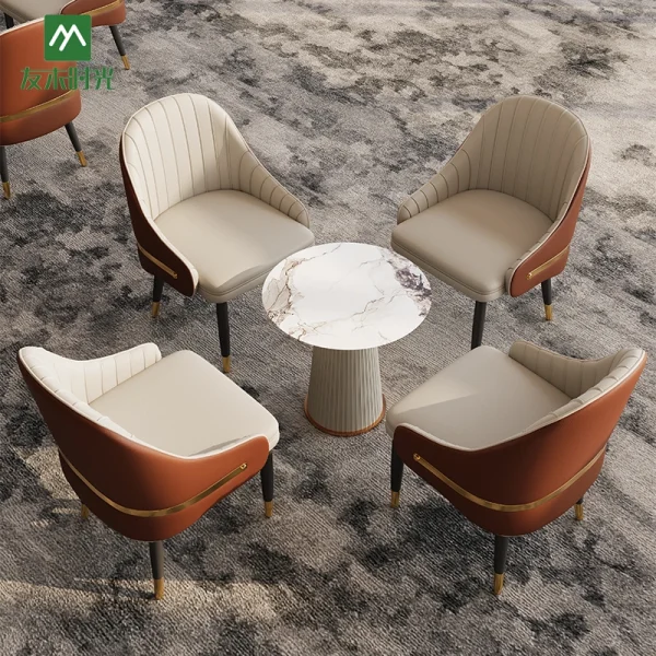 Wholesale Lobby Furniture – Hotel Lobby Luxury Table and Chair Sets, Sintered Stone Dining Tables