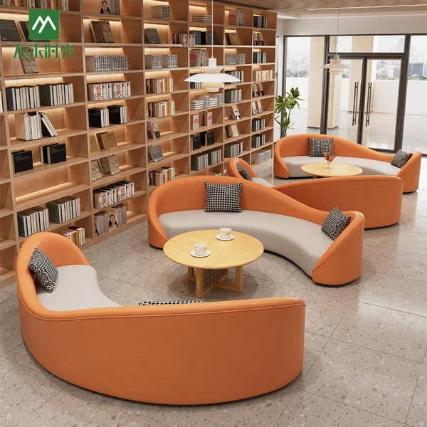 Wholesale Modern S-Shape Curved Sofa Set for Library, Bookstore
