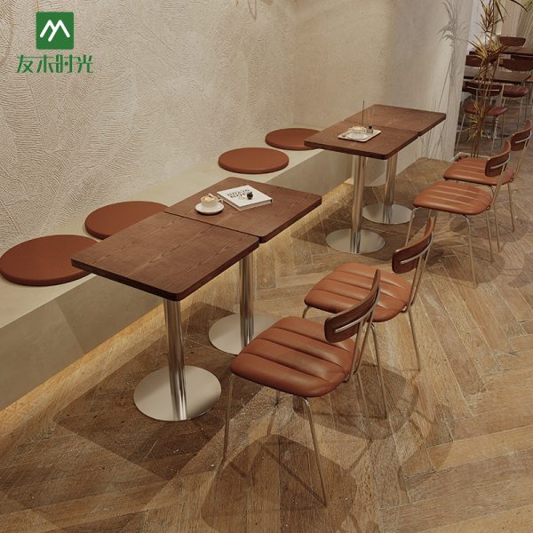 Wholesale Coffee Shop Furniture, Metal Dining Table and Chair Sets