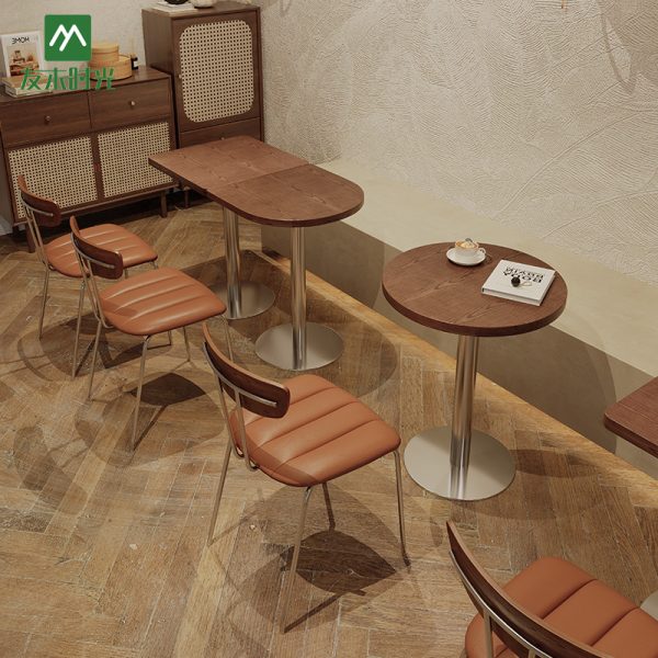 Wholesale Coffee Shop Furniture, Metal Dining Table and Chair Sets
