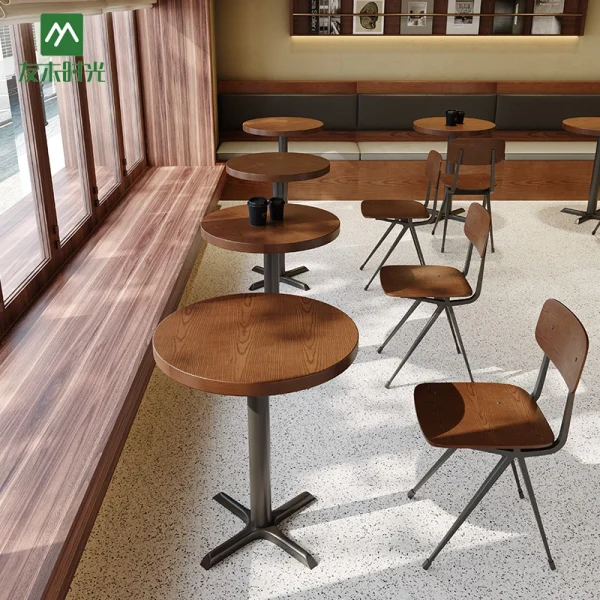 Wholesale Minimalist Retro Cafe Furniture - Including Table, Chair, and Booth Sofa