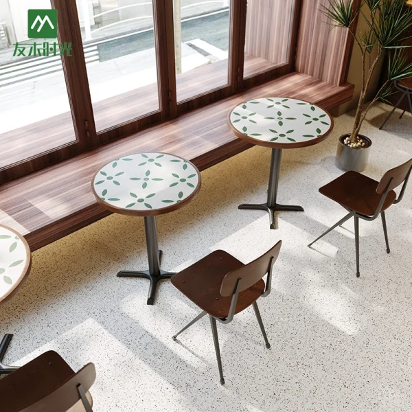 Wholesale Customizable Patterned Cafe Table and Chair Set 122-3 – Minimalist and Easy to Lay Out