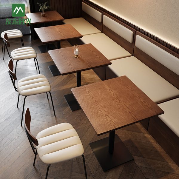 Bulk Coffee Shop Furniture Wholesale Simple and Retro Style – Restaurant Table and Chair Sets Manufacturer