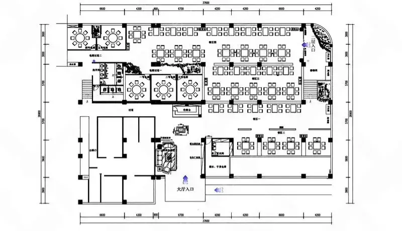 CAD hot pot restaurant layout