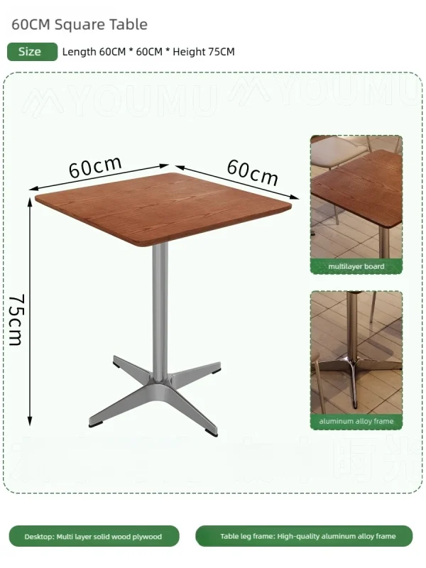 Restaurant square table