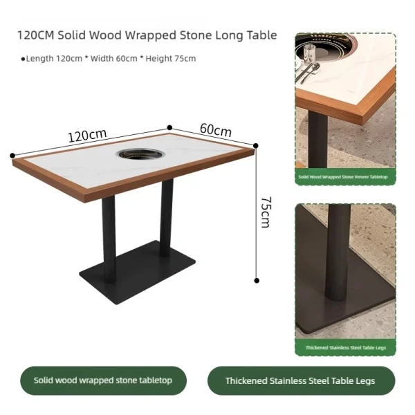 Wholesale Modular Hot Pot Table and Chair Set – 2-4 Person, 4-6 Person, 6-8 Person Restaurant Furniture Set