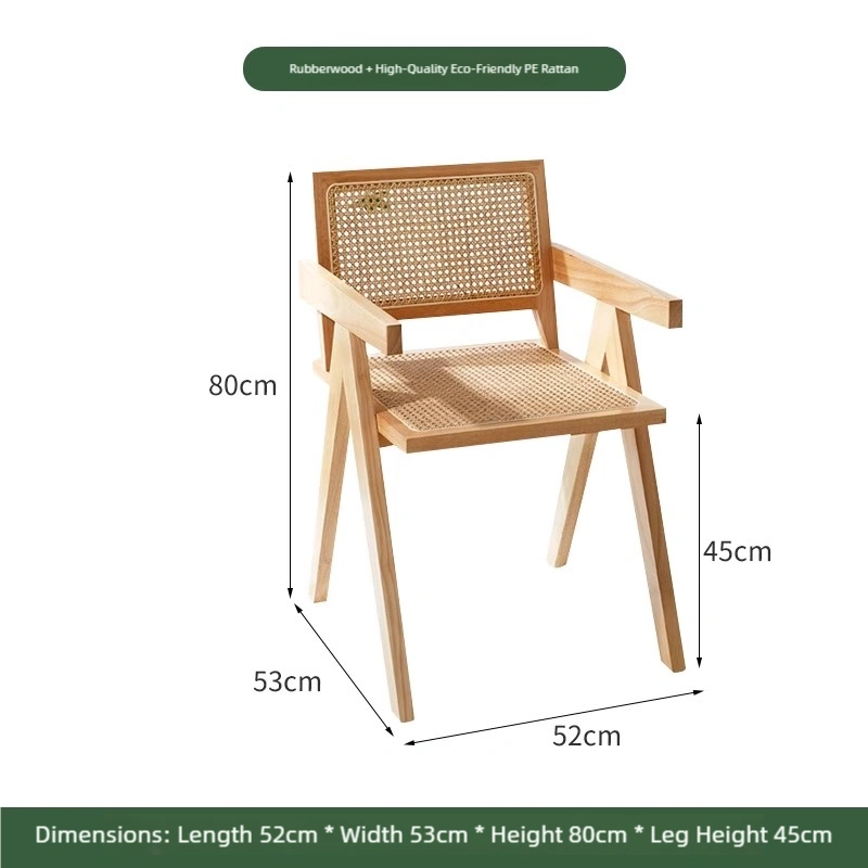 Southeast Asian Style Cafe Restaurant Furniture – with Rattan and Solid Wood Table and Chair Sets - 图片 6