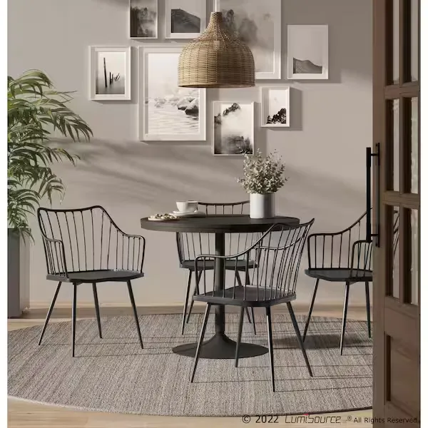 금속 식당 테이블과 의자