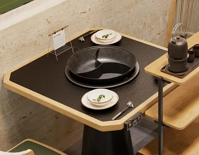 solid wood with stone veneer