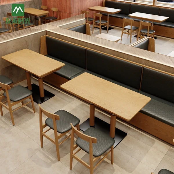 Venda por grosso de cadeiras de madeira modernas para restaurantes com mesas - Ideal para cafés e lojas de massas