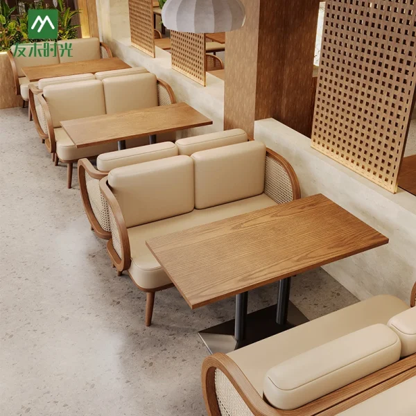 Wholesale Southeast Asian Style Thai Restaurant Rattan Table and Chair Sets