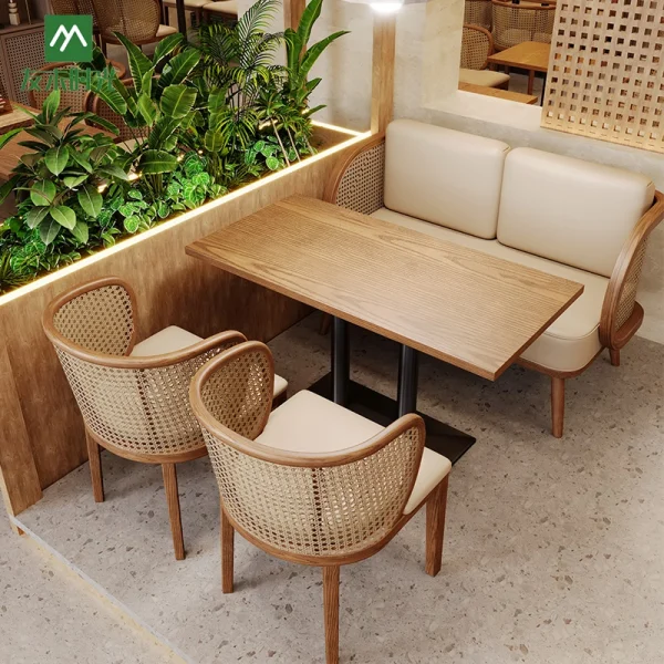 Wholesale Southeast Asian Style Thai Restaurant Rattan Table and Chair Sets