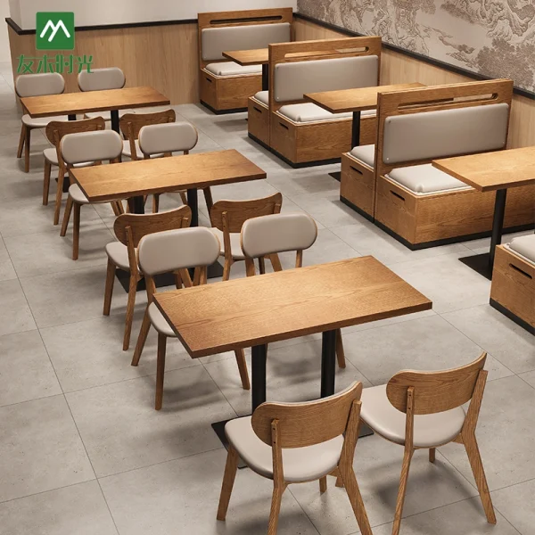 Chinese-style Restaurant Solid Wood Dining Table and Chair Set – Factory Bulk Supply