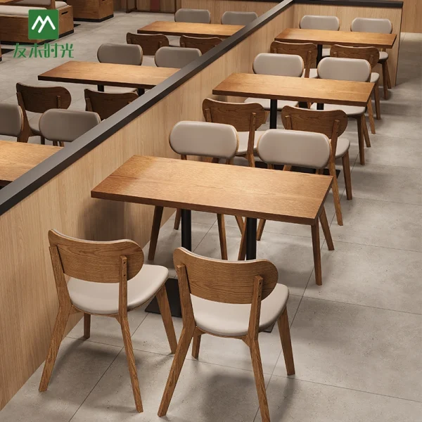 Chinese-style Restaurant Solid Wood Dining Table and Chair Set – Factory Bulk Supply