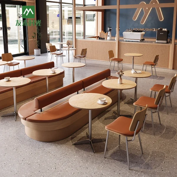 Bulk High-end Modern Cafe Furniture Sets Wholesale – Tables, Chairs, and Booth Sofas Can Be Customized