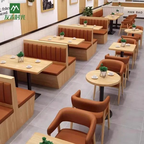 Modern Style Restaurant Booths, Tables, and Chairs – Directly Supplied by the Factory