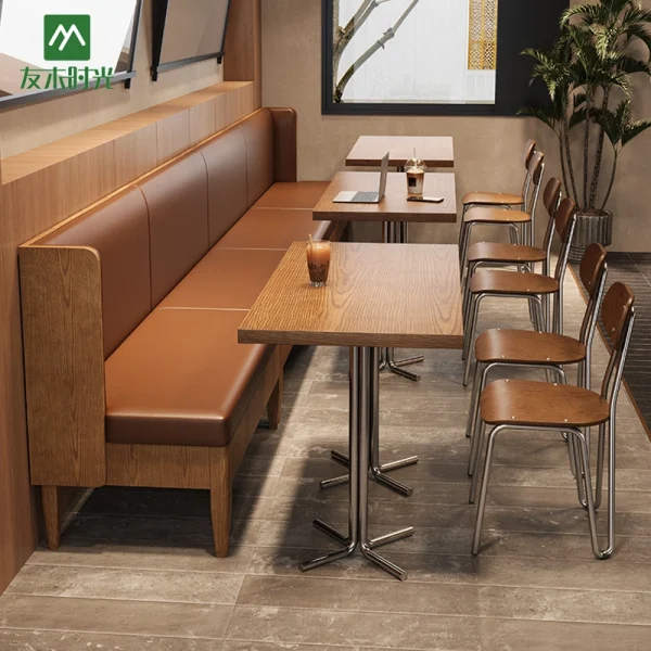 Wholesale Classic Retro Style Restaurant Booth Sofa, Table, and Chair Set