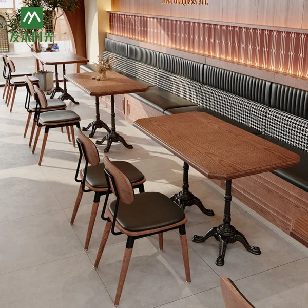 Wholesale Vintage Style Quality Restaurant Furniture Set – Safety Cornering Table, Chair, Booth Sofa