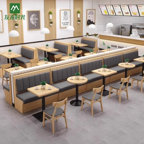 Modern Style Restaurant Booths, Tables, and Chairs – Directly Supplied by the Factory