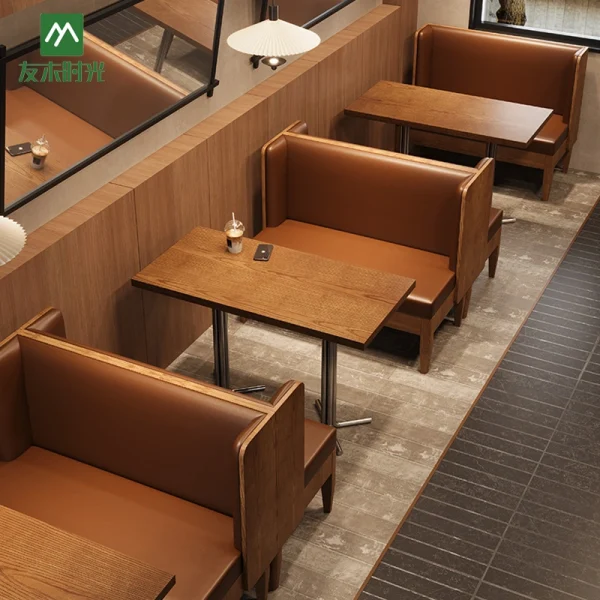 Wholesale Classic Retro Style Restaurant Booth Sofa, Table, and Chair Set
