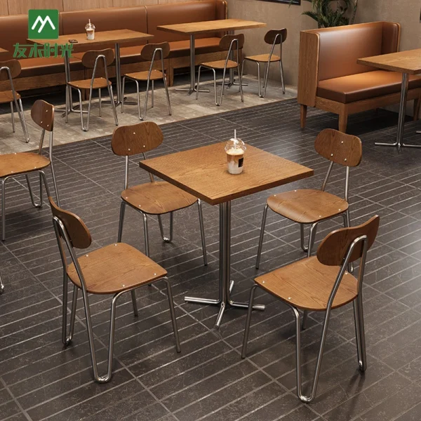 Wholesale Classic Retro Style Restaurant Booth Sofa, Table, and Chair Set