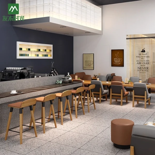 Wholesale Coffee Shop Furniture Sets - Lounge Sofas, Tables, and High Bar Stools