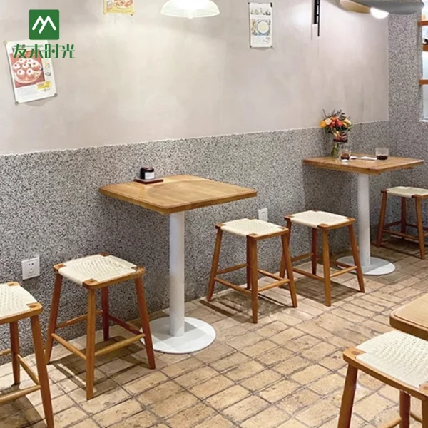 Wholesale Solid Wood Woven Rope Table and Chair Sets