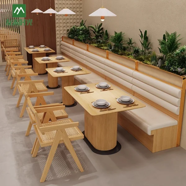 Factory Direct Supply Japanese-style Minimalist Restaurant Table and Chair Sets