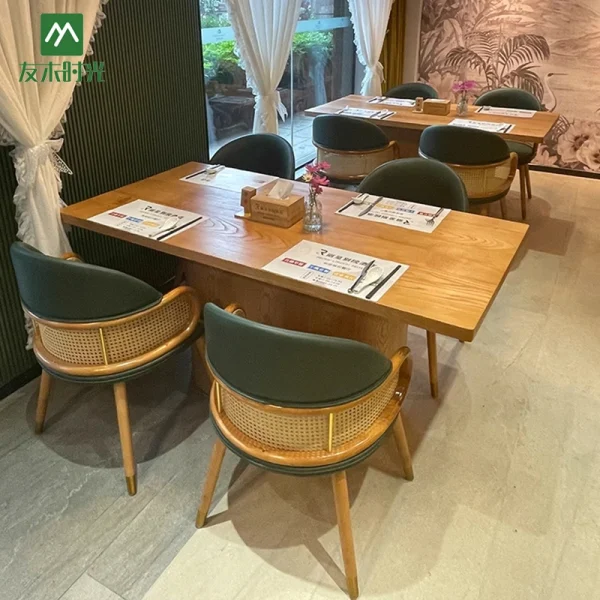 Wholesale Natural Style Restaurant Table and Chair Set, Cafe Furniture Set