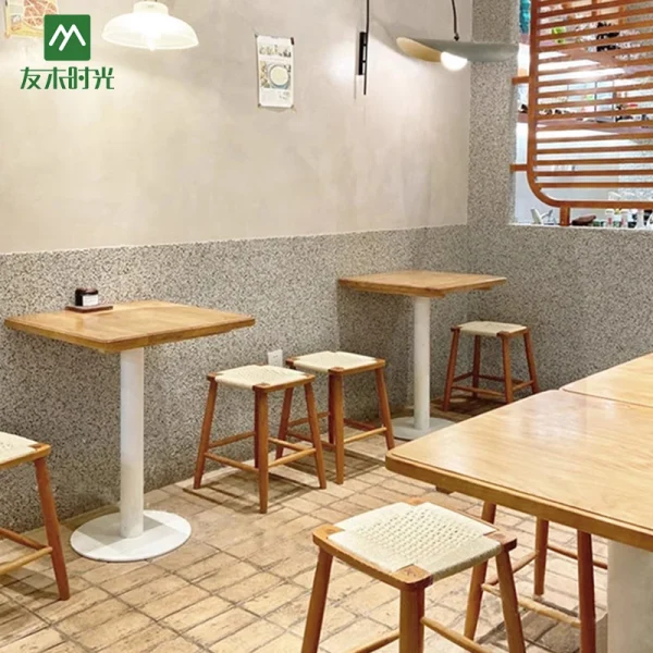 Wholesale Solid Wood Woven Rope Table and Chair Sets