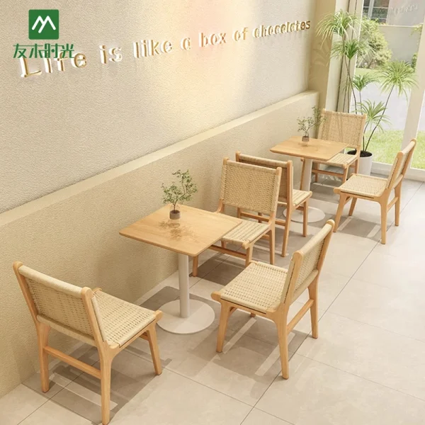 Creamy-style Furniture Set for Cafe, Milk Tea Shop, and Dessert Shop Wholesale