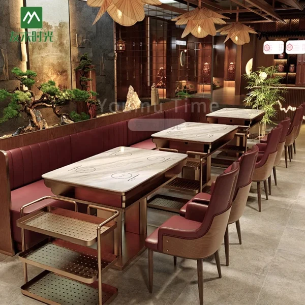 Wholesale Hot Pot Restaurant Themed Furniture Set – Chinese-style Hot Pot Dining Set