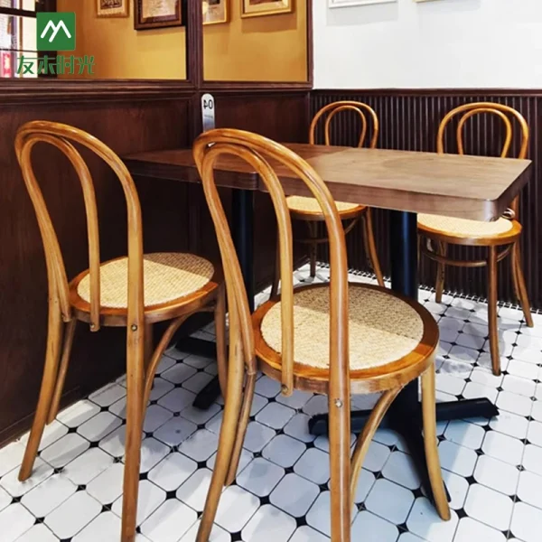 Japanese Wabi-Sabi Style Coffee Shop Solid Wood Table and Chair Set – OEM and ODM Support