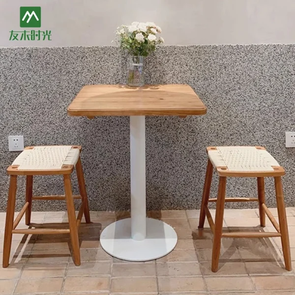 Wholesale Solid Wood Woven Rope Table and Chair Sets