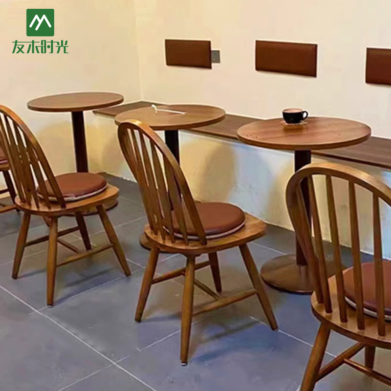 Japanese-style Minimalist Cafe Restaurant Solid Wood Table and Chair Set. Durable and Easy to Maintain. - Imagen 3