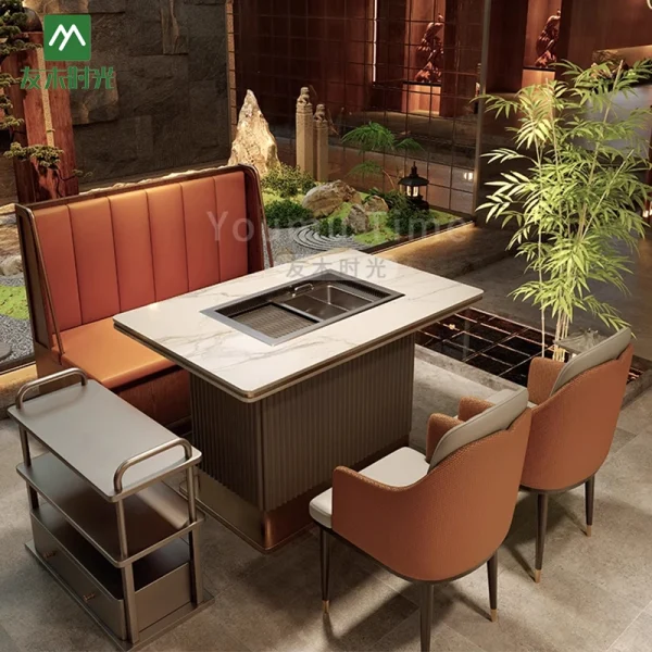 Customized Hot Pot Restaurant Themed Table, Chair, and Booth Sofa Sets – Direct Factory Wholesale, One-stop Service