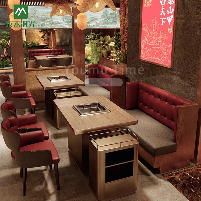 Wholesale Hot Pot & BBQ Table and Chair Set, with Built-in Induction Cooker - 图片 3