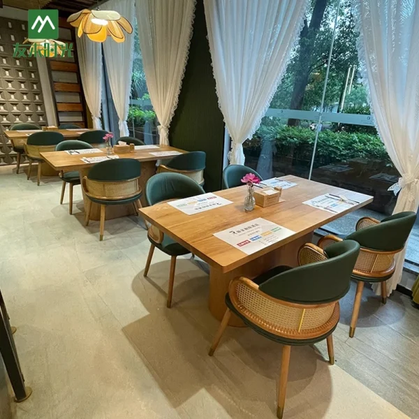 Wholesale Natural Style Restaurant Table and Chair Set, Cafe Furniture Set