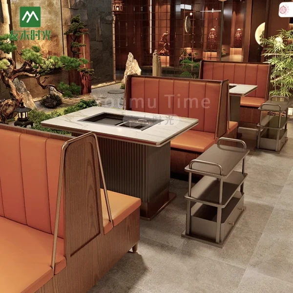 Customized Hot Pot Restaurant Themed Table, Chair, and Booth Sofa Sets – Direct Factory Wholesale, One-stop Service