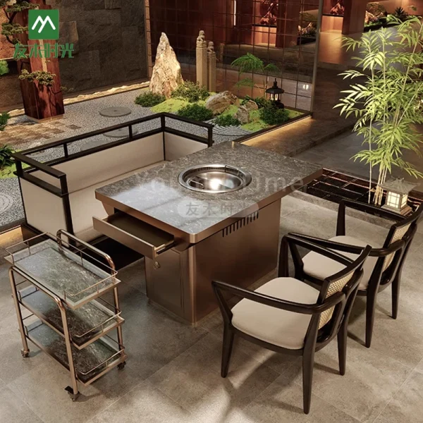 Wholesale Chinese Hot Pot Restaurant and Barbecue Restaurant Table and Chair Sets