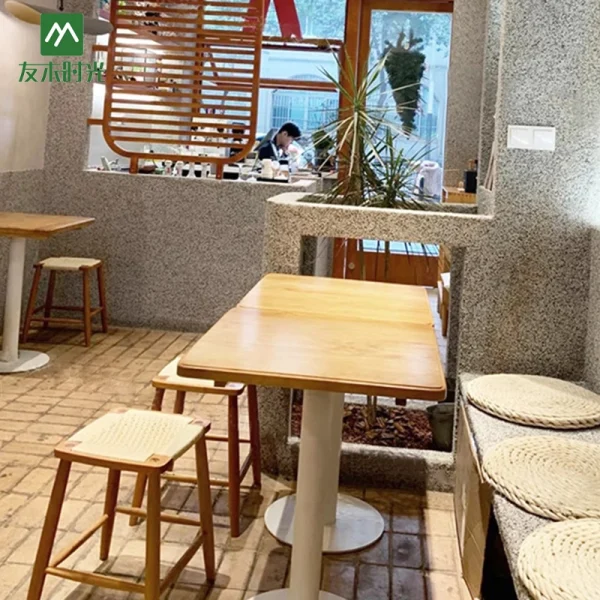 Wholesale Solid Wood Woven Rope Table and Chair Sets