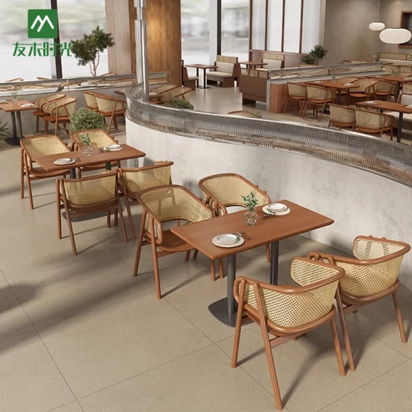 Wholesale Southeast Asian Style Restaurant and Cafe Wood Table and Chair Sets