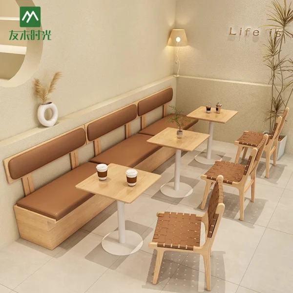 Creamy-style Furniture Set for Cafe, Milk Tea Shop, and Dessert Shop Wholesale